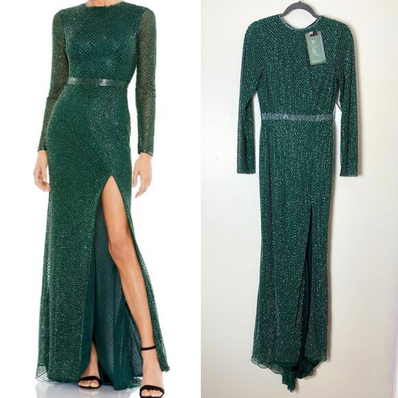 NWT MAC DUGGAL DRESS GOWN 6 GREEN MOTHER OF THE BRIDE EVENING HOLIDAYS FORMAL - Picture 1 of 16